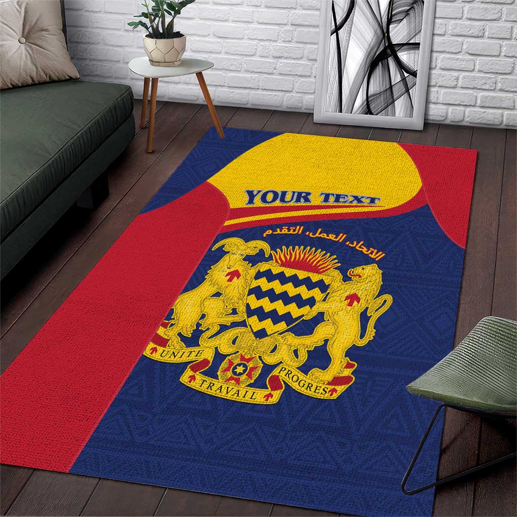 Personalised Chad Area Rug Coat Of Arms - African Pattern