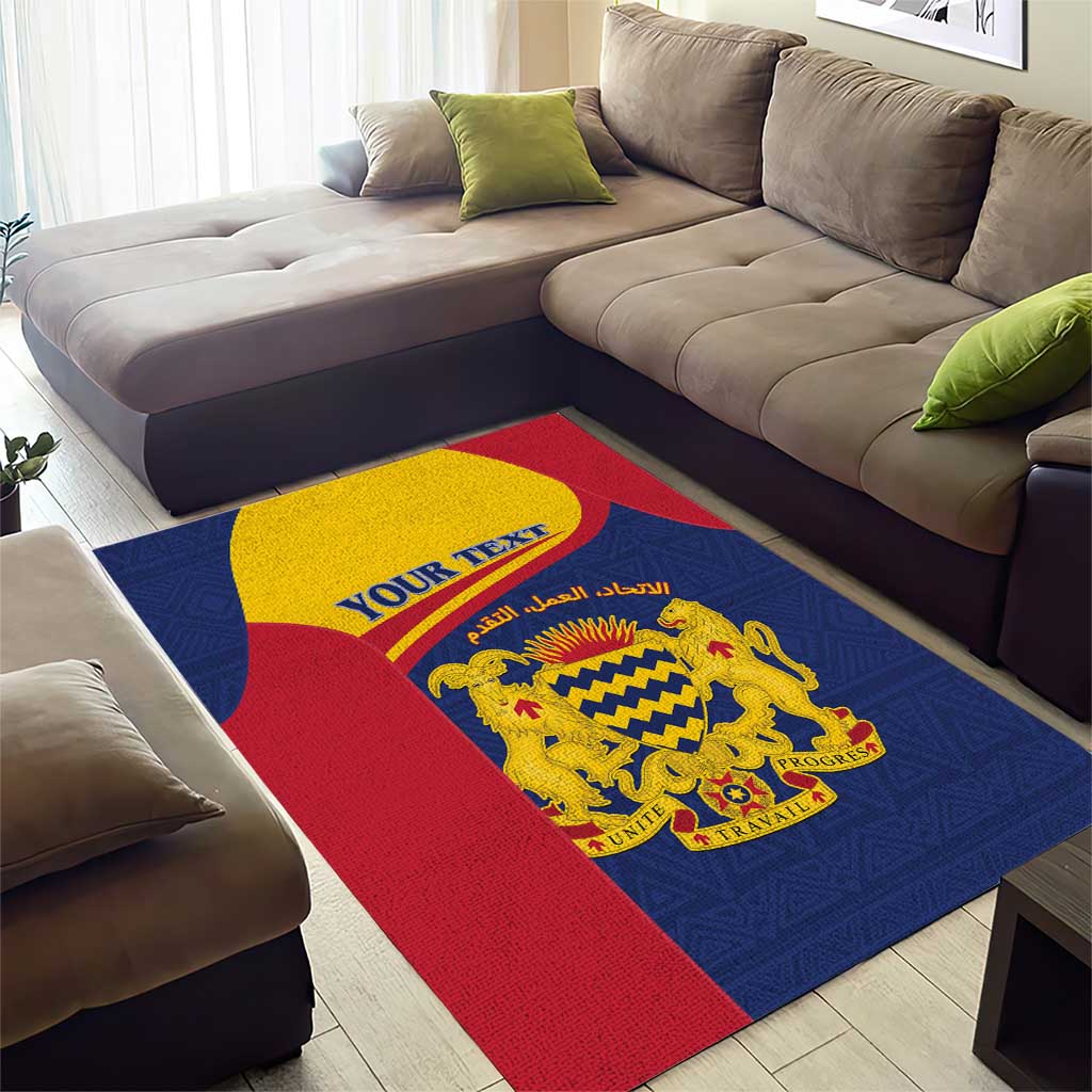 Personalised Chad Area Rug Coat Of Arms - African Pattern