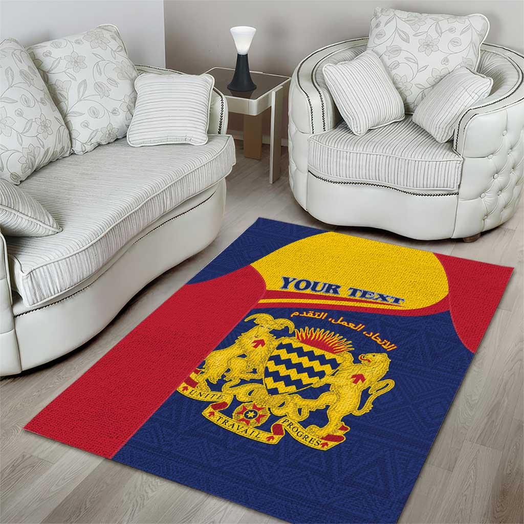 Personalised Chad Area Rug Coat Of Arms - African Pattern