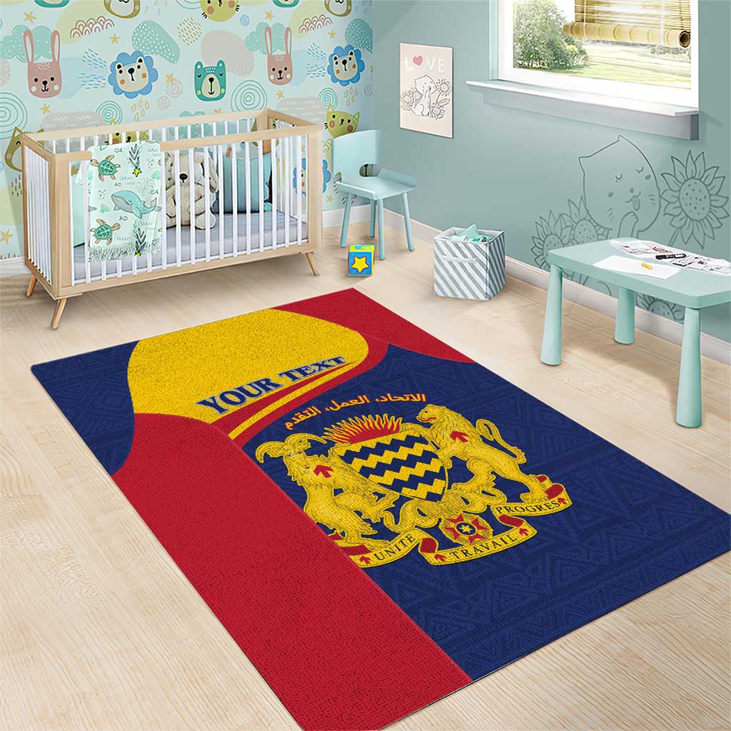 Personalised Chad Area Rug Coat Of Arms - African Pattern