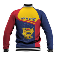 Personalised Chad Baseball Jacket Coat Of Arms - African Pattern