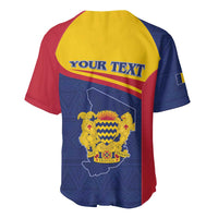 Personalised Chad Baseball Jersey Coat Of Arms - African Pattern