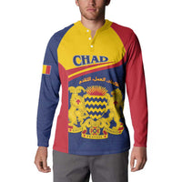 Personalised Chad Button Sweatshirt Coat Of Arms - African Pattern