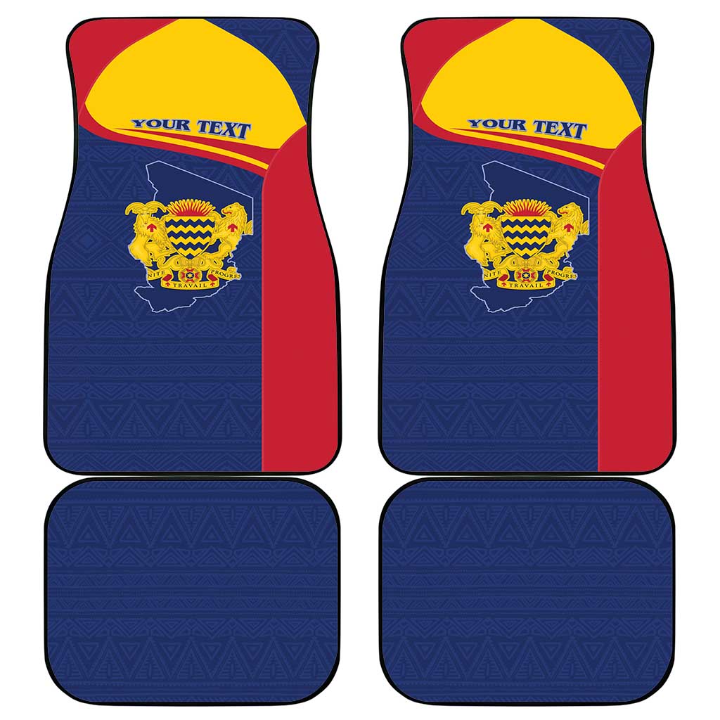 Personalised Chad Car Mats Coat Of Arms - African Pattern