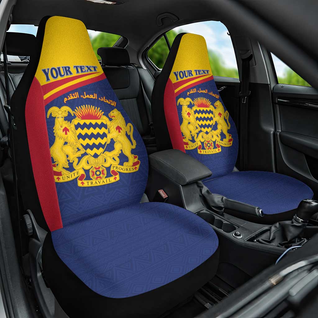 Personalised Chad Car Seat Cover Coat Of Arms - African Pattern