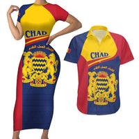 Personalised Chad Couples Matching Short Sleeve Bodycon Dress and Hawaiian Shirt Coat Of Arms - African Pattern