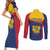 Personalised Chad Couples Matching Short Sleeve Bodycon Dress and Long Sleeve Button Shirt Coat Of Arms - African Pattern