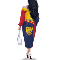 Personalised Chad Family Matching Off The Shoulder Long Sleeve Dress and Hawaiian Shirt Coat Of Arms - African Pattern