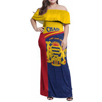 Personalised Chad Family Matching Off Shoulder Maxi Dress and Hawaiian Shirt Coat Of Arms - African Pattern