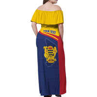 Personalised Chad Family Matching Off Shoulder Maxi Dress and Hawaiian Shirt Coat Of Arms - African Pattern