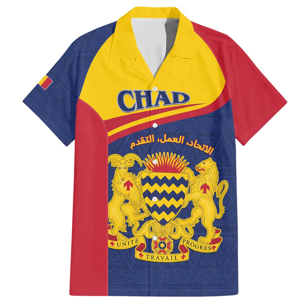 Personalised Chad Hawaiian Shirt Coat Of Arms - African Pattern