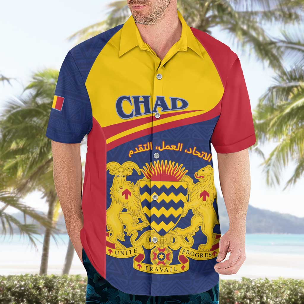 Personalised Chad Hawaiian Shirt Coat Of Arms - African Pattern