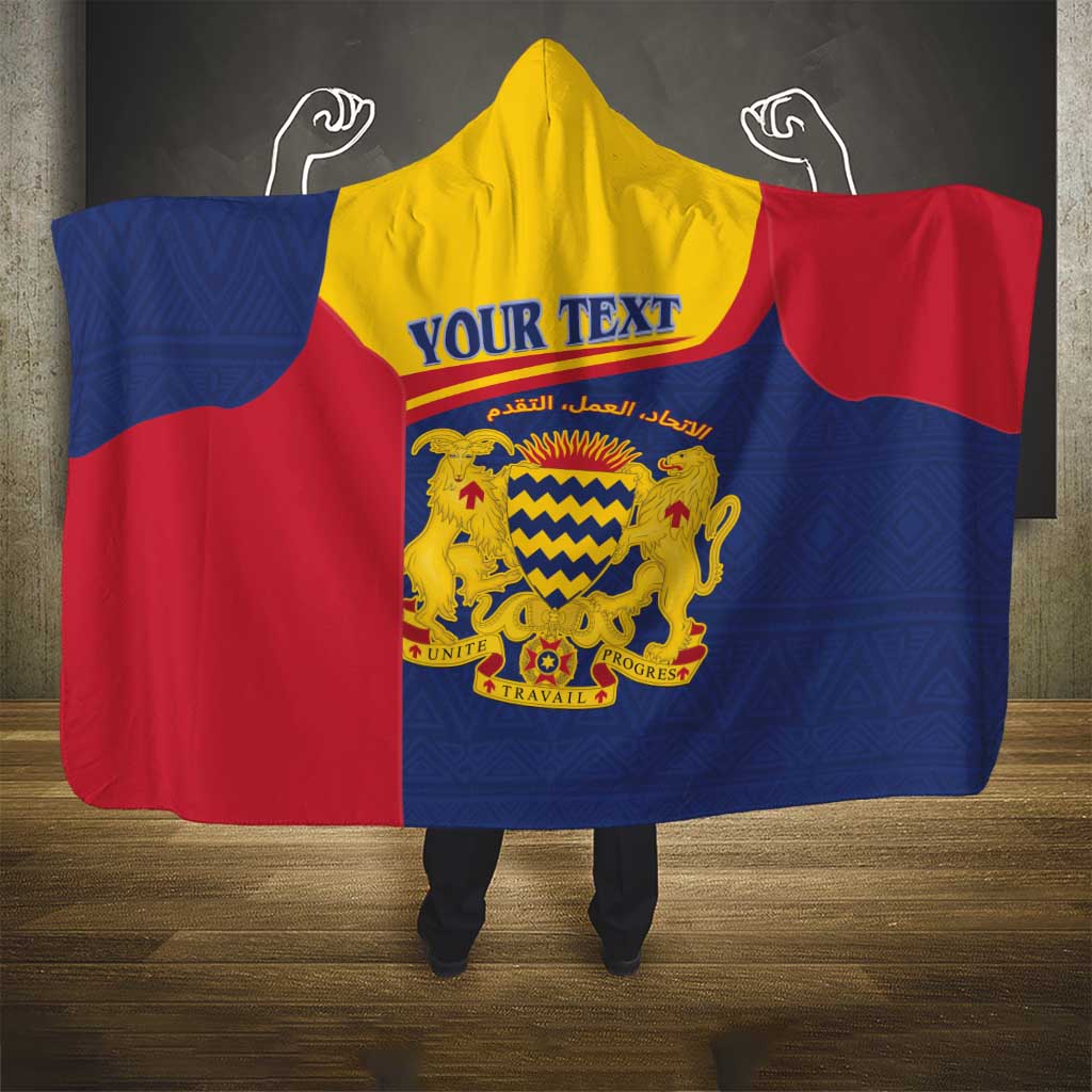 Personalised Chad Hooded Blanket Coat Of Arms - African Pattern