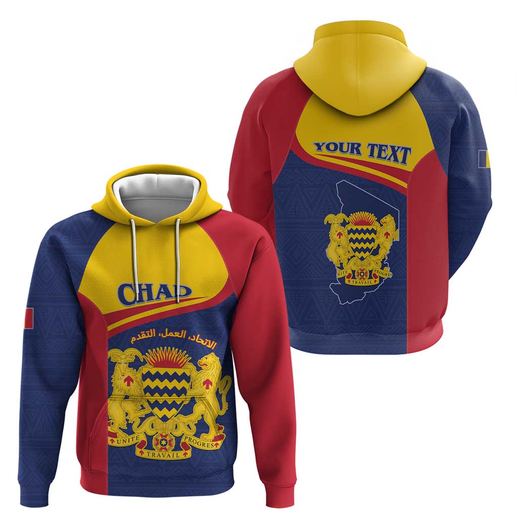 Personalised Chad Hoodie Coat Of Arms - African Pattern