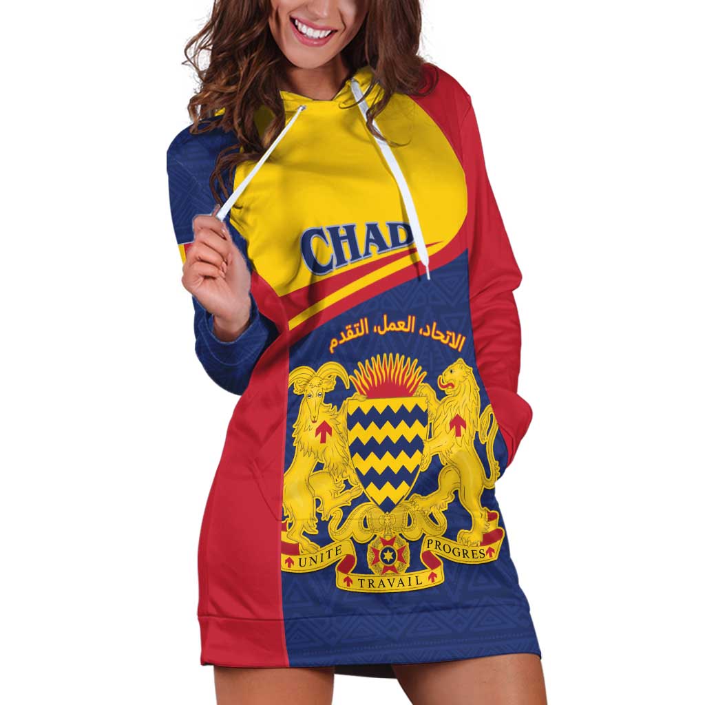 Personalised Chad Hoodie Dress Coat Of Arms - African Pattern