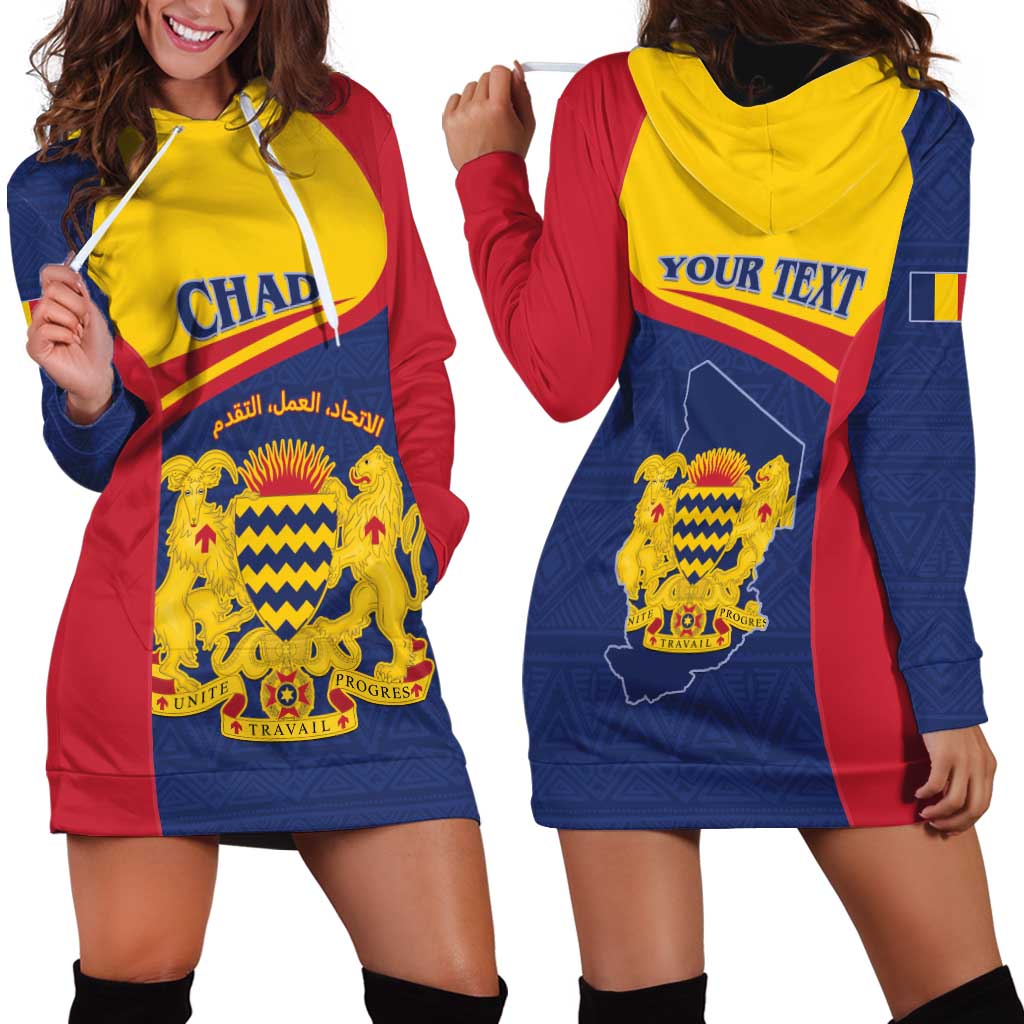 Personalised Chad Hoodie Dress Coat Of Arms - African Pattern