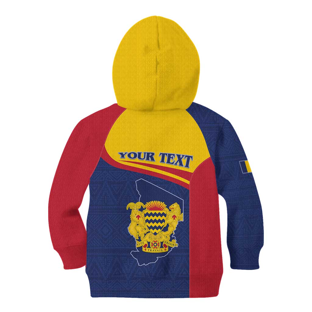 Personalised Chad Kid Hoodie Coat Of Arms - African Pattern