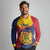 Personalised Chad Long Sleeve Polo Shirt Coat Of Arms - African Pattern
