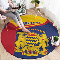 Personalised Chad Round Carpet Coat Of Arms - African Pattern