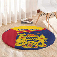 Personalised Chad Round Carpet Coat Of Arms - African Pattern