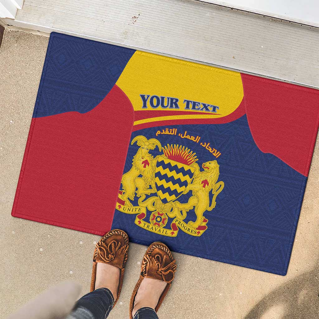 Personalised Chad Rubber Doormat Coat Of Arms - African Pattern