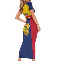 Personalised Chad Short Sleeve Bodycon Dress Coat Of Arms - African Pattern