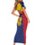 Personalised Chad Short Sleeve Bodycon Dress Coat Of Arms - African Pattern