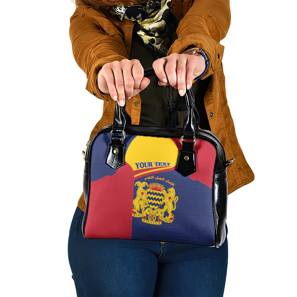 Personalised Chad Shoulder Handbag Coat Of Arms - African Pattern