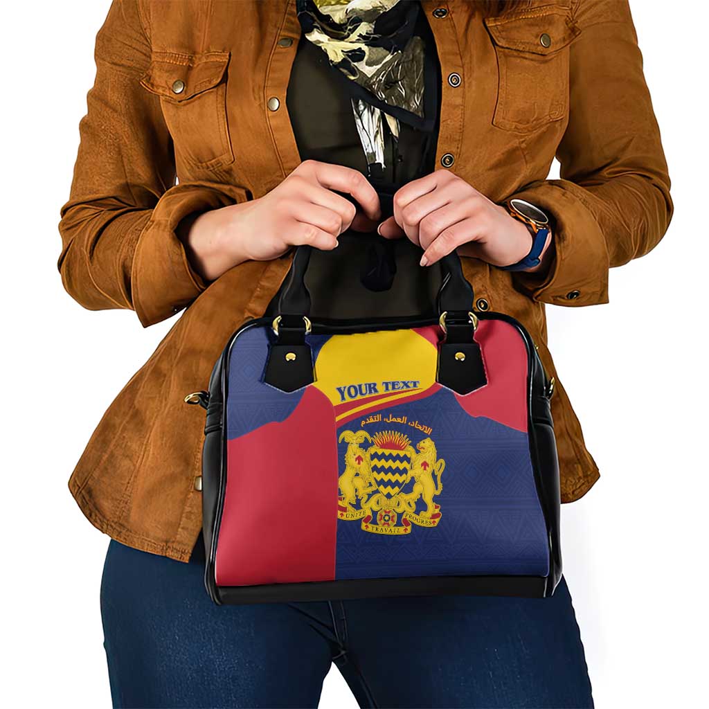 Personalised Chad Shoulder Handbag Coat Of Arms - African Pattern
