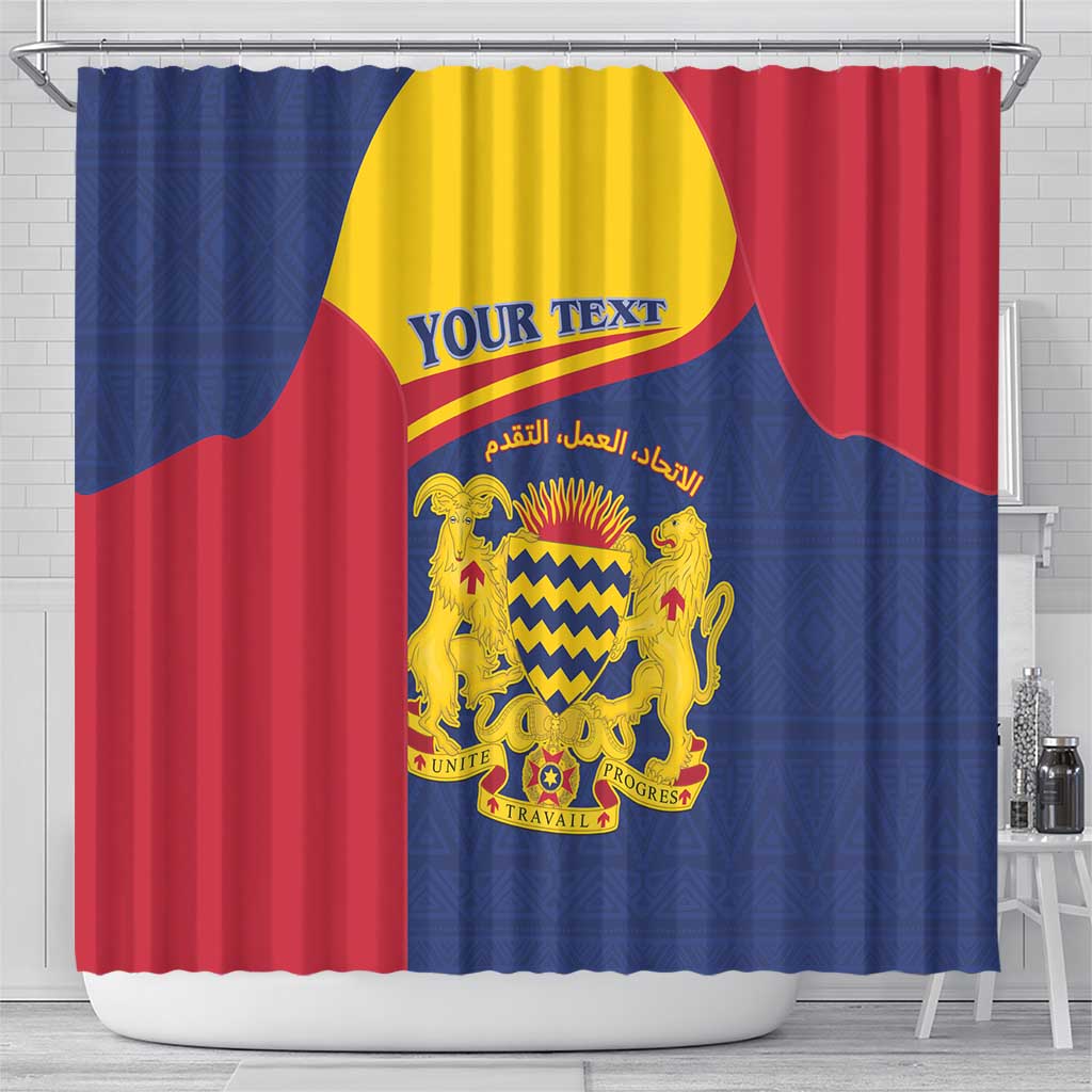 Personalised Chad Shower Curtain Coat Of Arms - African Pattern