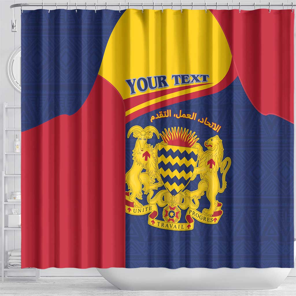 Personalised Chad Shower Curtain Coat Of Arms - African Pattern
