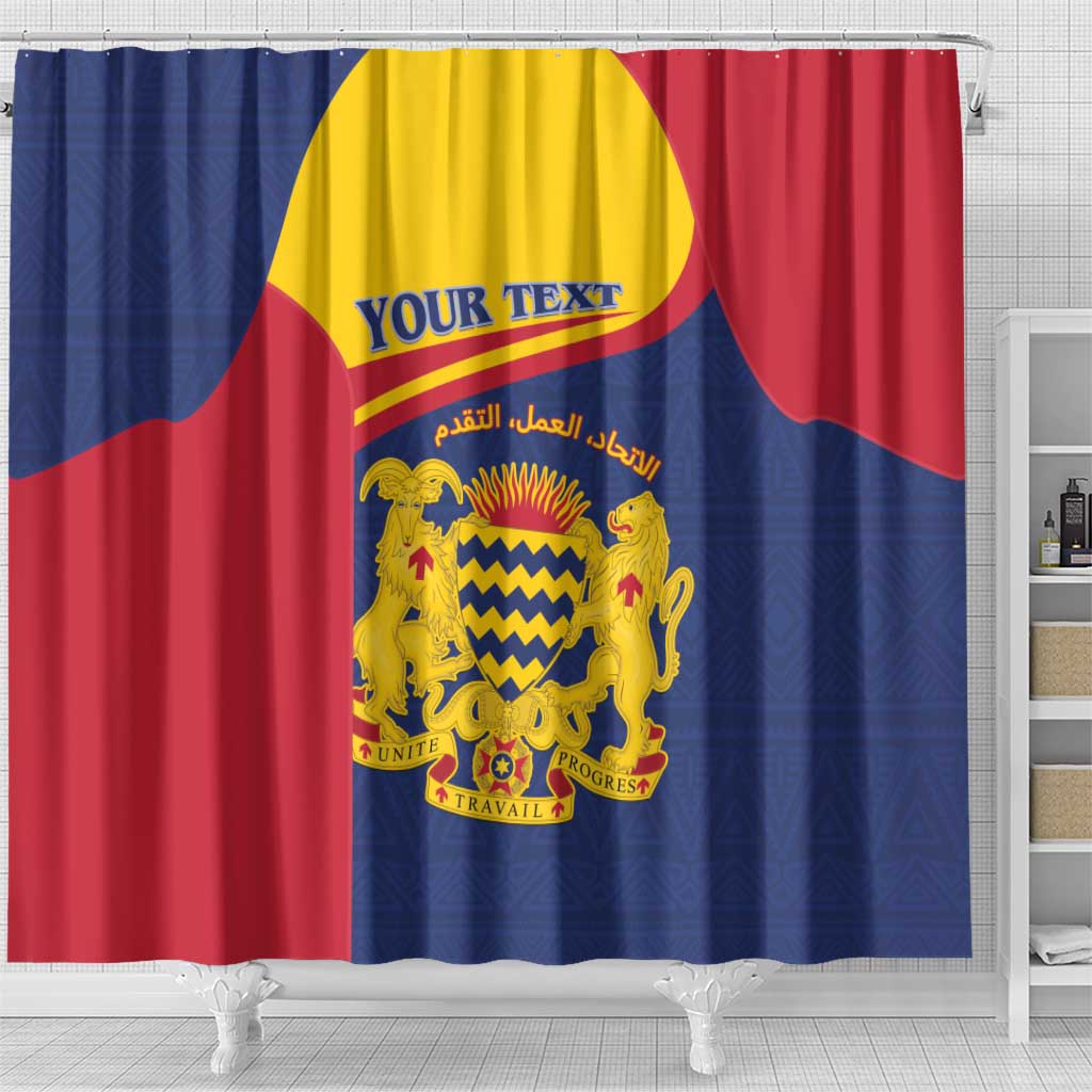 Personalised Chad Shower Curtain Coat Of Arms - African Pattern