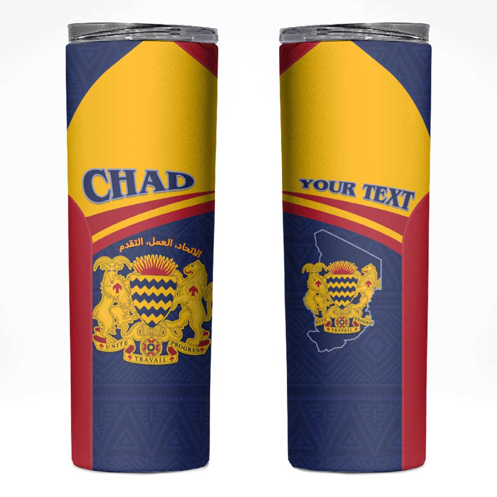 Personalised Chad Skinny Tumbler Coat Of Arms - African Pattern