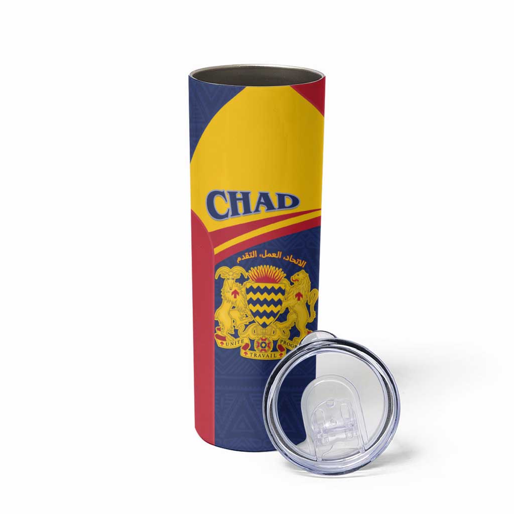 Personalised Chad Skinny Tumbler Coat Of Arms - African Pattern