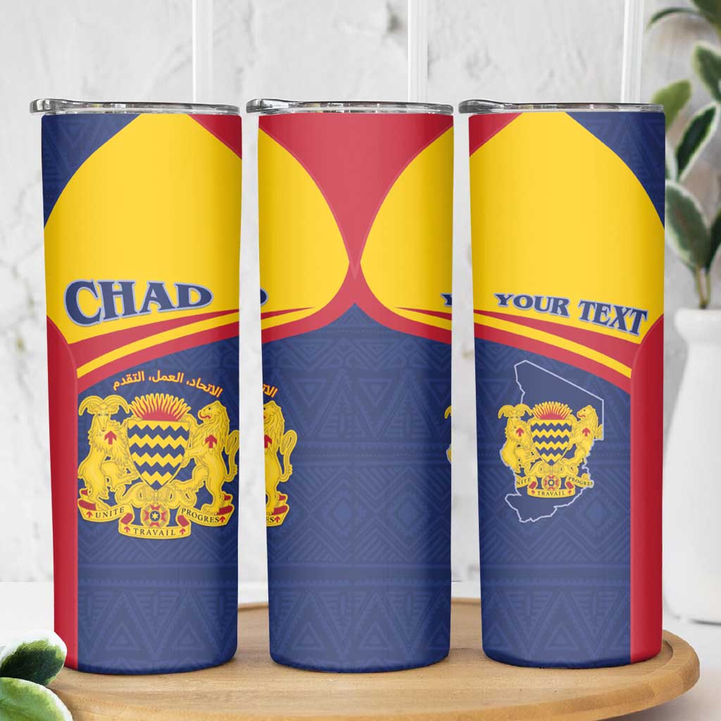 Personalised Chad Skinny Tumbler Coat Of Arms - African Pattern