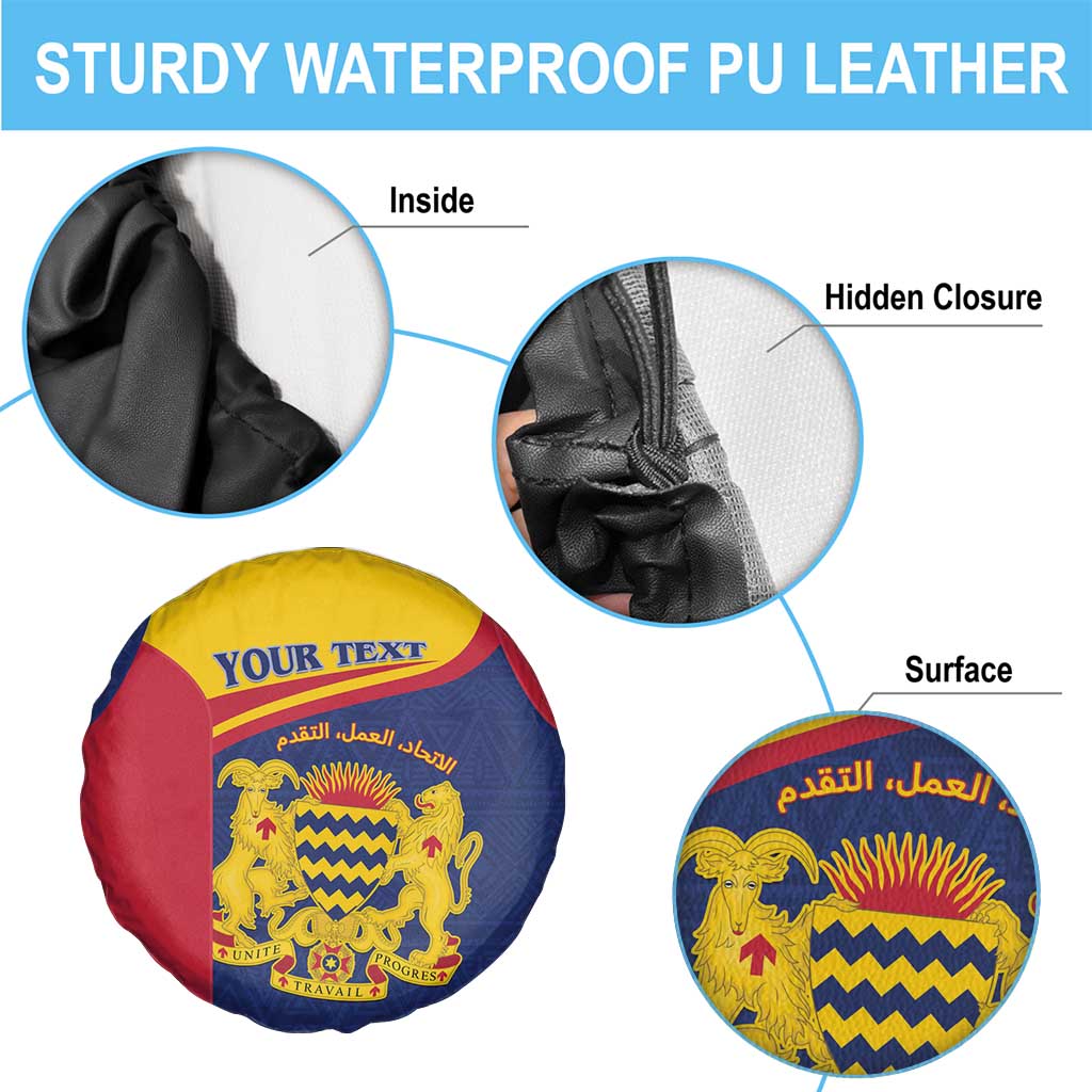 Personalised Chad Spare Tire Cover Coat Of Arms - African Pattern