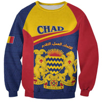 Personalised Chad Sweatshirt Coat Of Arms - African Pattern