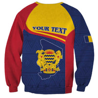 Personalised Chad Sweatshirt Coat Of Arms - African Pattern