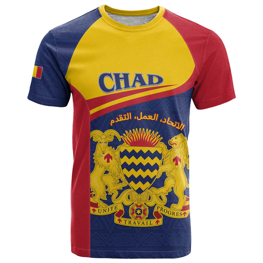 Personalised Chad T Shirt Coat Of Arms - African Pattern