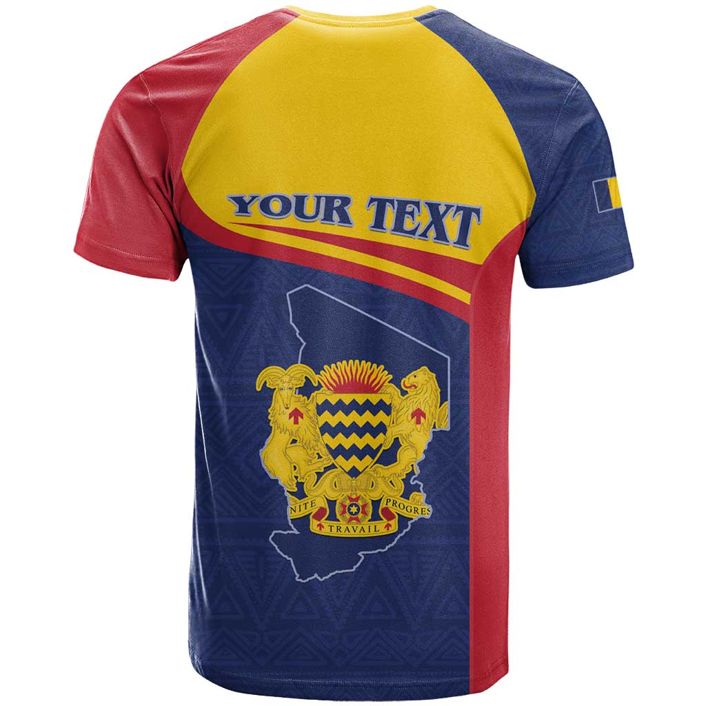 Personalised Chad T Shirt Coat Of Arms - African Pattern