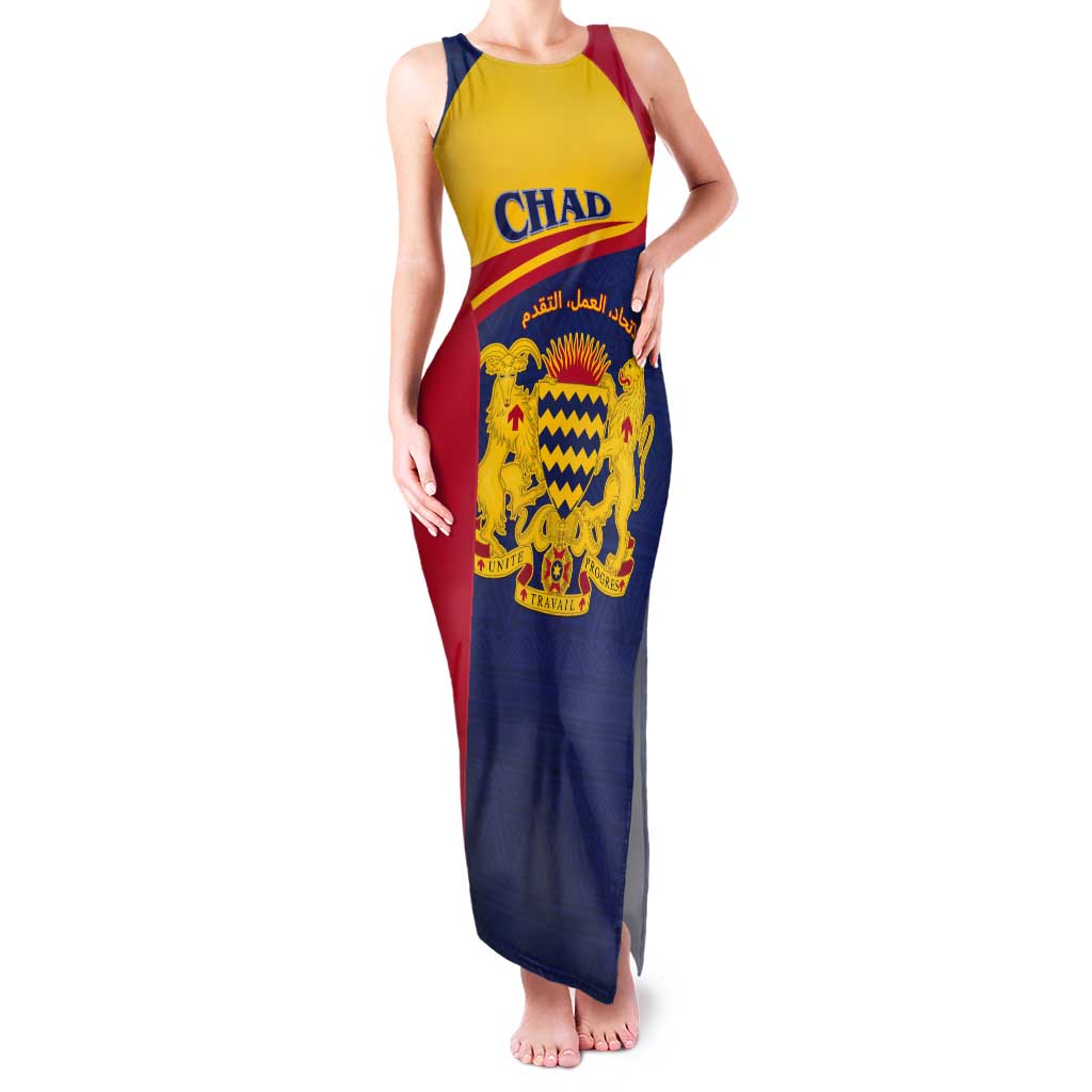 Personalised Chad Tank Maxi Dress Coat Of Arms - African Pattern