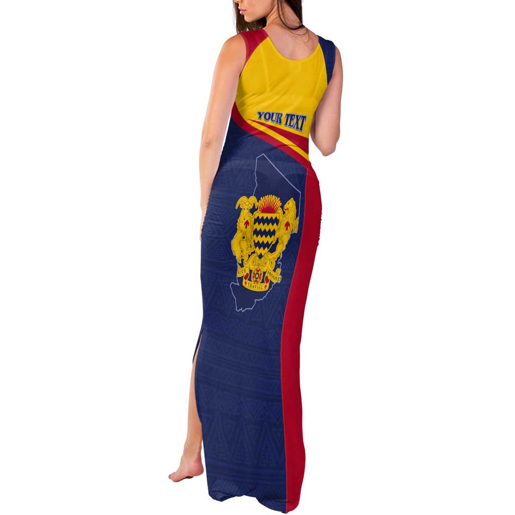 Personalised Chad Tank Maxi Dress Coat Of Arms - African Pattern