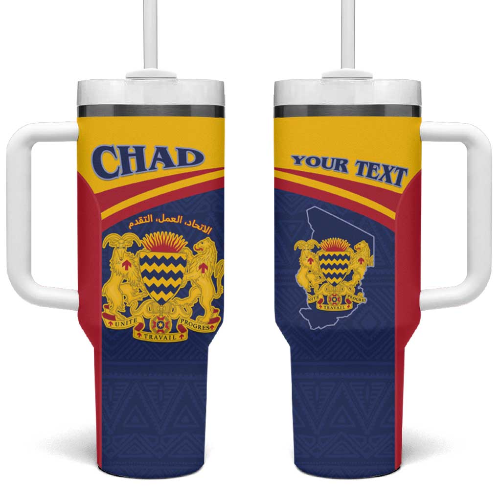 Personalised Chad Tumbler With Handle Coat Of Arms - African Pattern