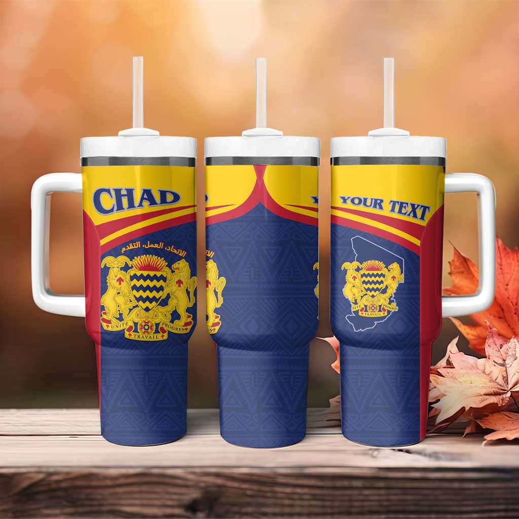 Personalised Chad Tumbler With Handle Coat Of Arms - African Pattern