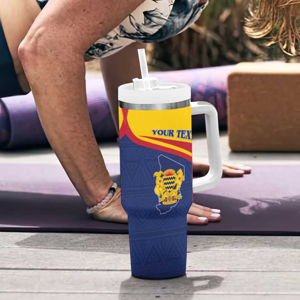 Personalised Chad Tumbler With Handle Coat Of Arms - African Pattern