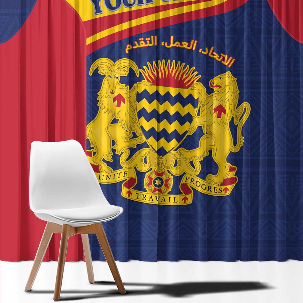 Personalised Chad Window Curtain Coat Of Arms - African Pattern