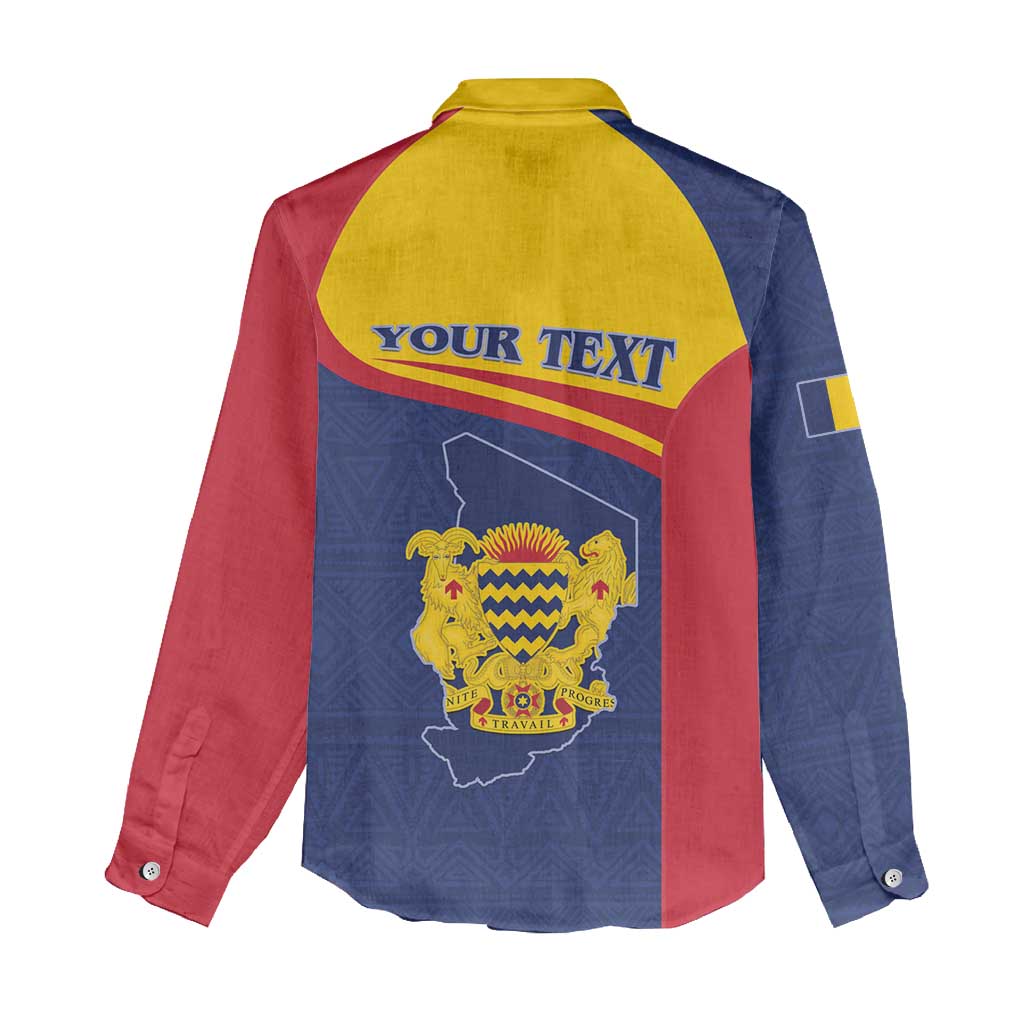 Personalised Chad Women Casual Shirt Coat Of Arms - African Pattern
