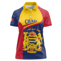 Personalised Chad Women Polo Shirt Coat Of Arms - African Pattern