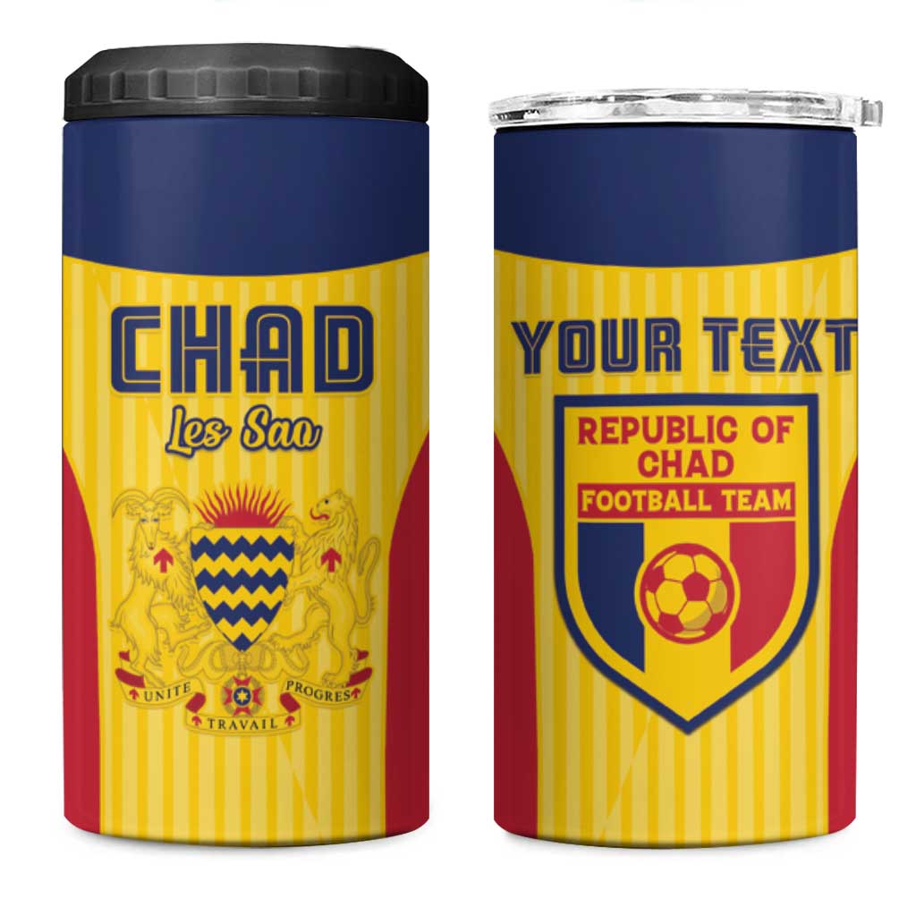 Custom Chad Football 4 in 1 Can Cooler Tumbler Allez Les Sao