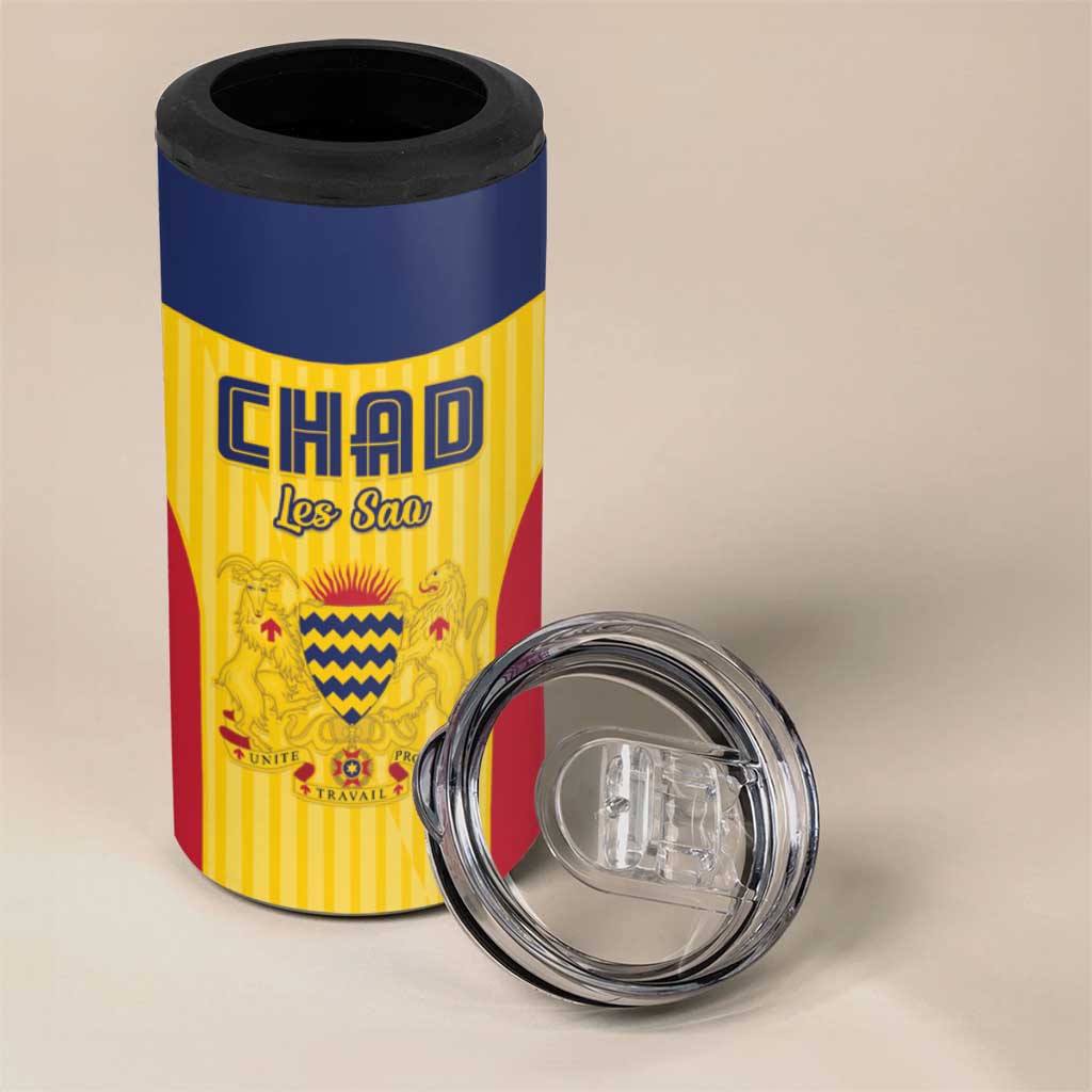 Custom Chad Football 4 in 1 Can Cooler Tumbler Allez Les Sao